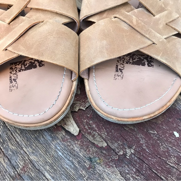 🍄 Sorel Ella Tan Leather Slide Sandals - Picture 7 of 10